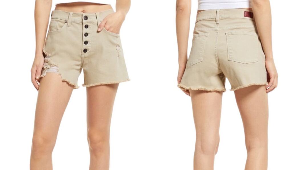 Whetherly shorts Delon high rise long tan 32 14